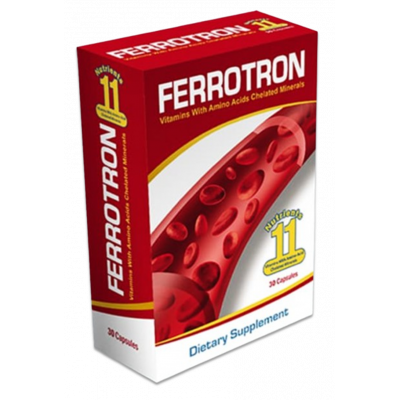 Ferrotron ( Iron + Zinc + Copper + Molybdenum + Vitamins B1 B2 B6 B12 + Folic acid + Vitamin C + Biotin ) 30 capsules